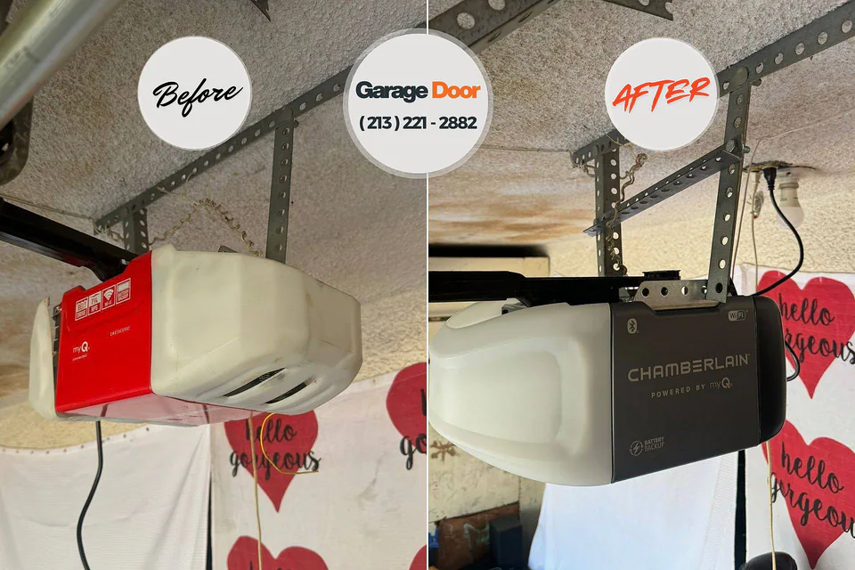 Before and after: garage door repair Ontonagon, MI